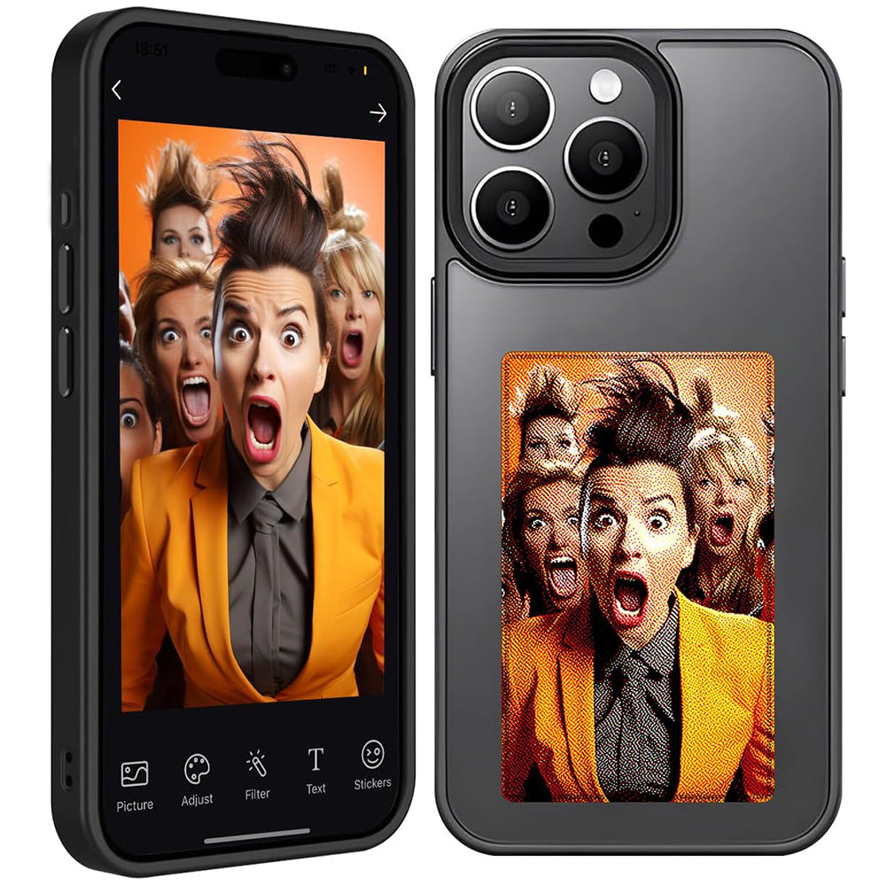 Custodia per Apple iPhone 15 Pro, Techsuit, SmartScreen NFC, Nera