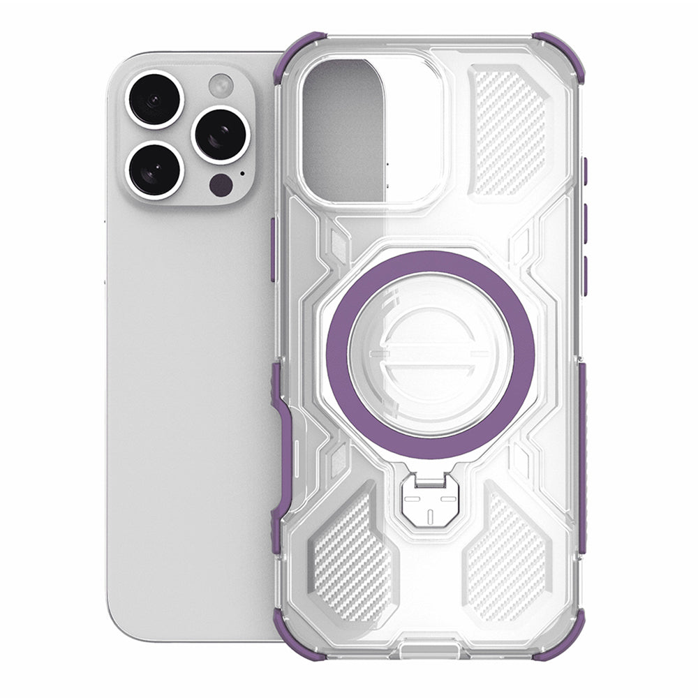 Custodia per Apple iPhone 15, Techsuit, Carbon Shield Pro, Viola