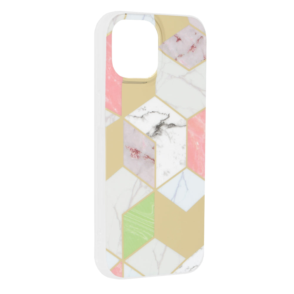 Custodia per Apple iPhone 15, Techsuit, Marble, Viola