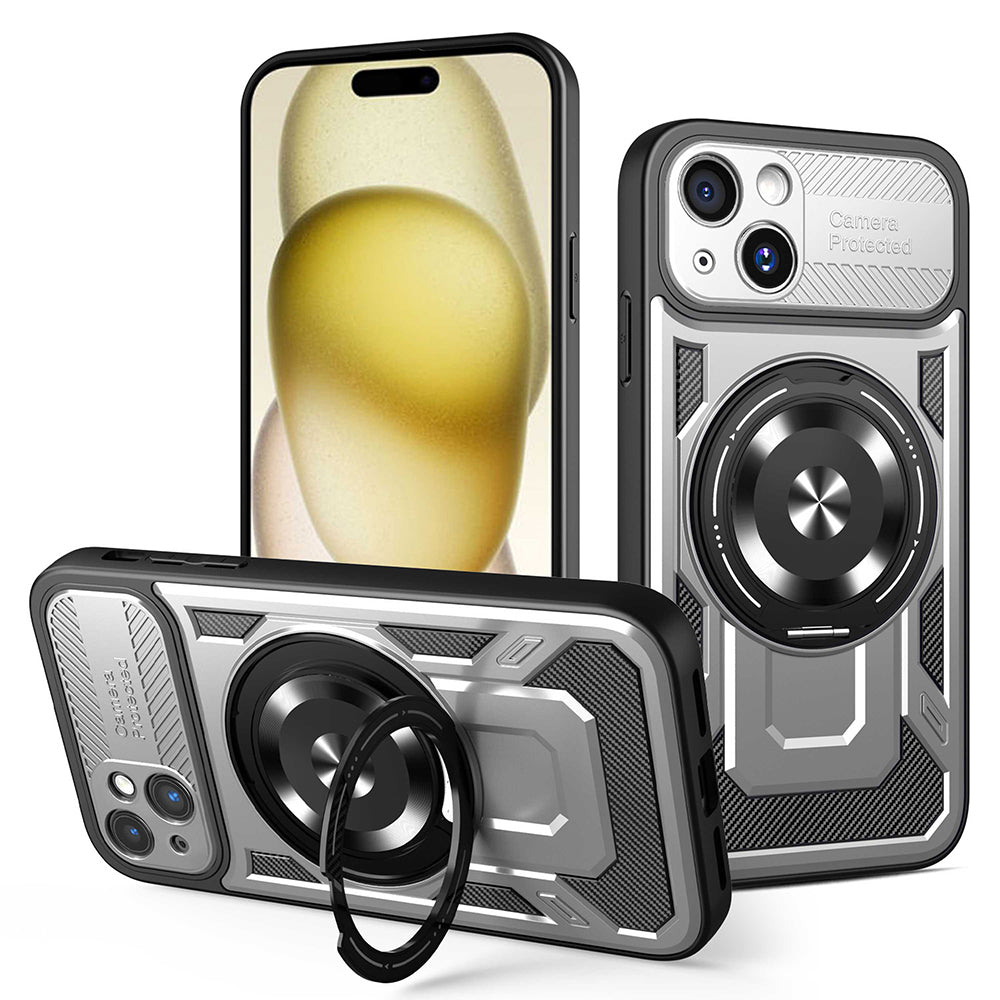 Custodia per Apple iPhone 15, Techsuit, RuggedCam, Grigio
