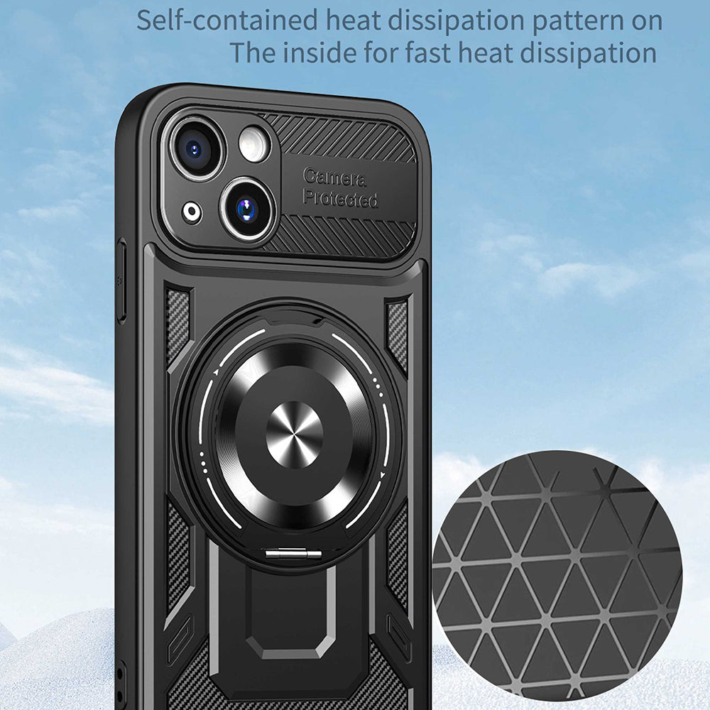 Custodia per Apple iPhone 15, Techsuit, RuggedCam, Grigio