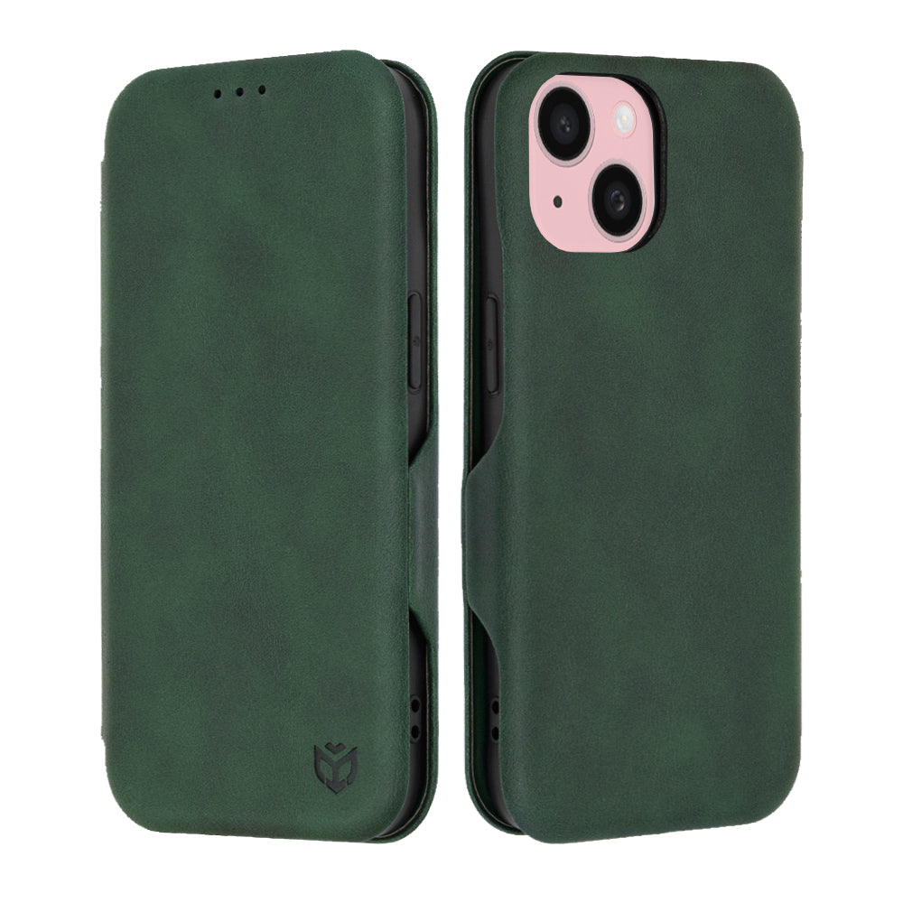 Custodia per Apple iPhone 15, Techsuit, Safe Wallet Plus, Verde