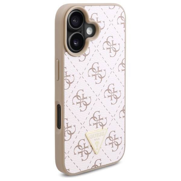 Case for Apple iPhone 16, Guess, 4G Triangle Logo, White