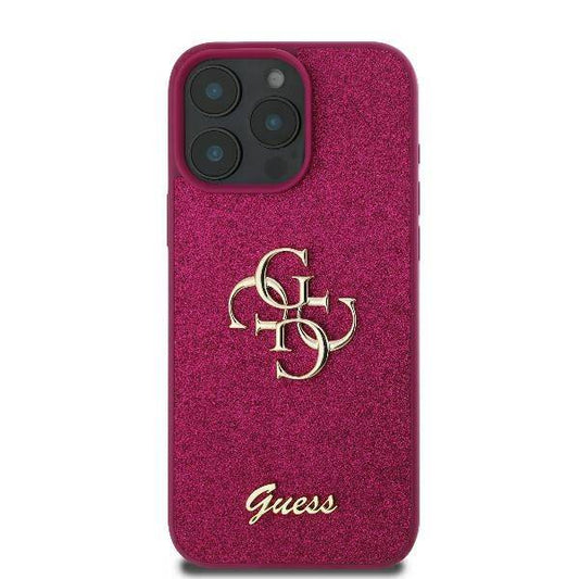 Custodia per Apple iPhone 16, Guess, Fixed Glitter Big 4G, Viola