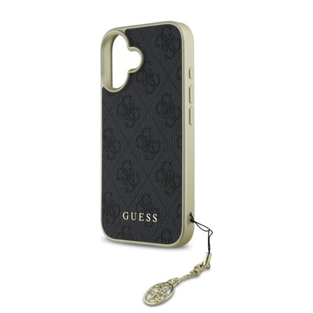 Custodia per Apple iPhone 16 Plus, Guess, 4G Charm, Nera