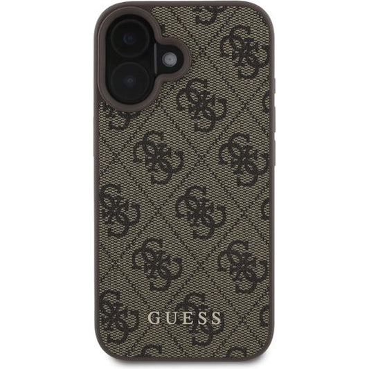 Custodia per Apple iPhone 16 Plus, Guess, 4G Classic, Marrone