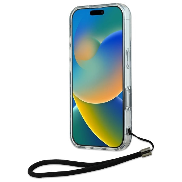 Custodia per Apple iPhone 16 Plus, Karl Lagerfeld, Zebra with Cord Strap, Viola