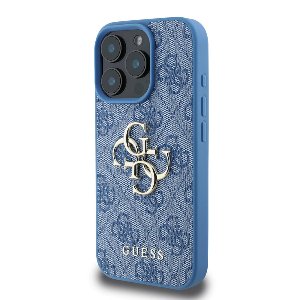 Custodia per Apple iPhone 16 Pro, Guess, 4G Big Logo, Blu
