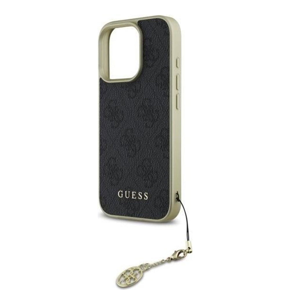 Custodia per Apple iPhone 16 Pro, Guess, 4G Charm, Nera