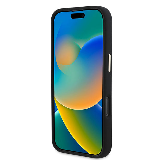 Custodia per Apple iPhone 16 Pro, Guess, Script Metal Logo & Frame, Nera