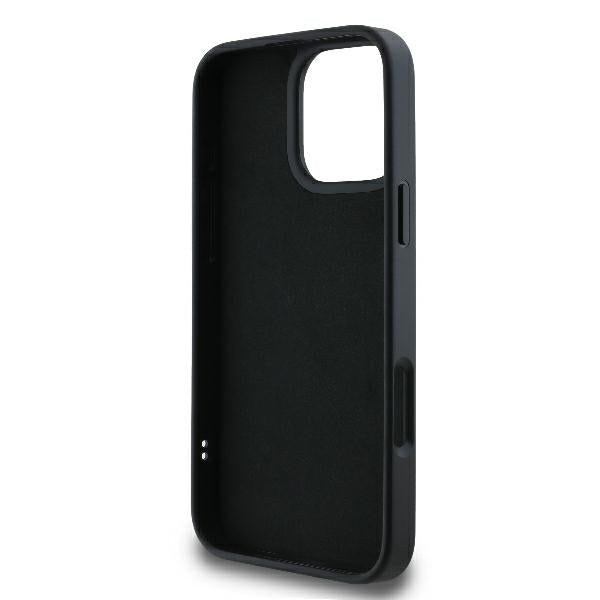 Custodia per Apple iPhone 16 Pro, Karl Lagerfeld, 3D Rubber Signature, Nera