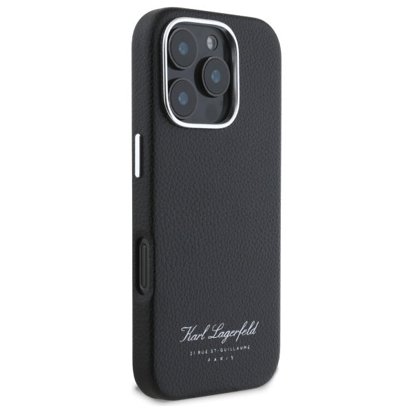 Custodia per Apple iPhone 16 Pro, Karl Lagerfeld, RSG, Nera