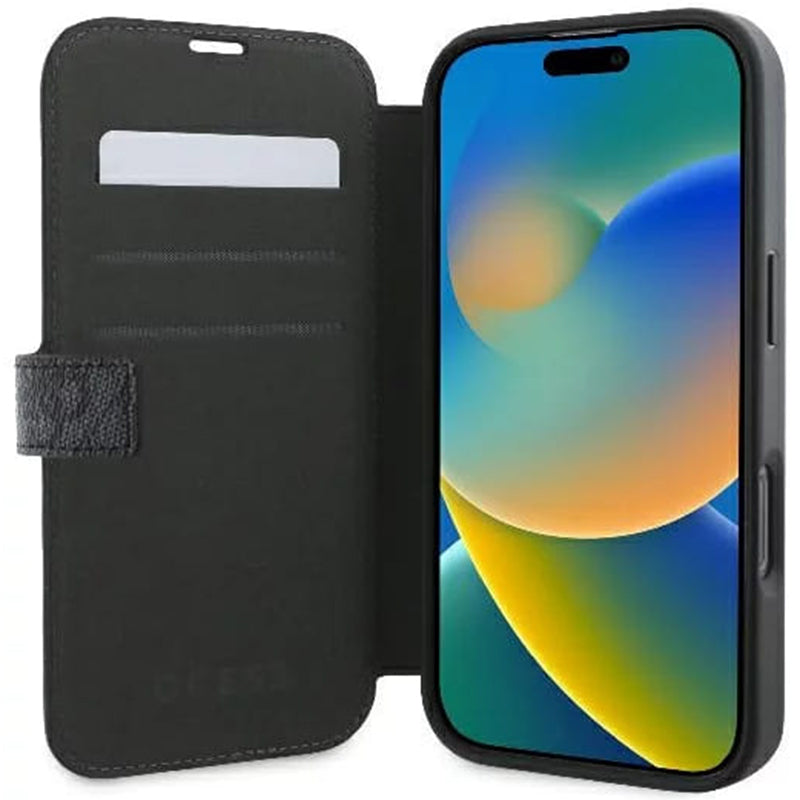 Custodia per Apple iPhone 16 Pro Max, Guess, 4G Book, Nera