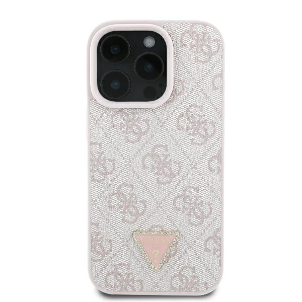 Custodia per Apple iPhone 16 Pro Max, Guess, Crossbody 4G Triangle Strass, Rosa