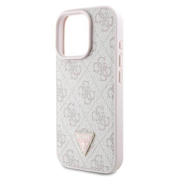 Custodia per Apple iPhone 16 Pro Max, Guess, Crossbody 4G Triangle Strass, Rosa