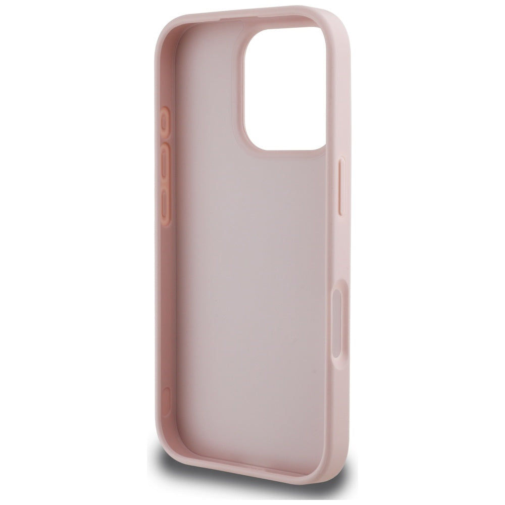 Custodia per Apple iPhone 16 Pro Max, Guess, Grained Big 4G Logo Small Classic Logo, Rosa