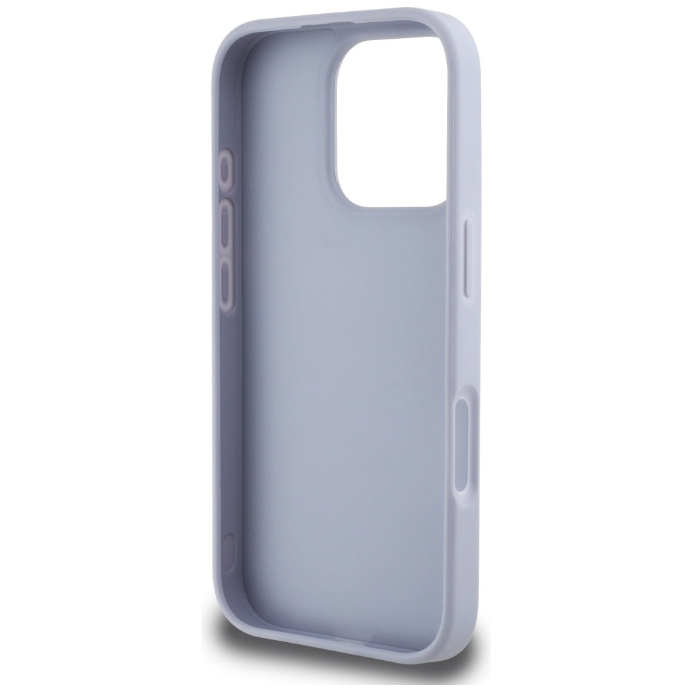 Custodia per Apple iPhone 16 Pro Max, Guess, Hot Stamp 4G Pattern Triangle Logo, Lilla Chiaro.