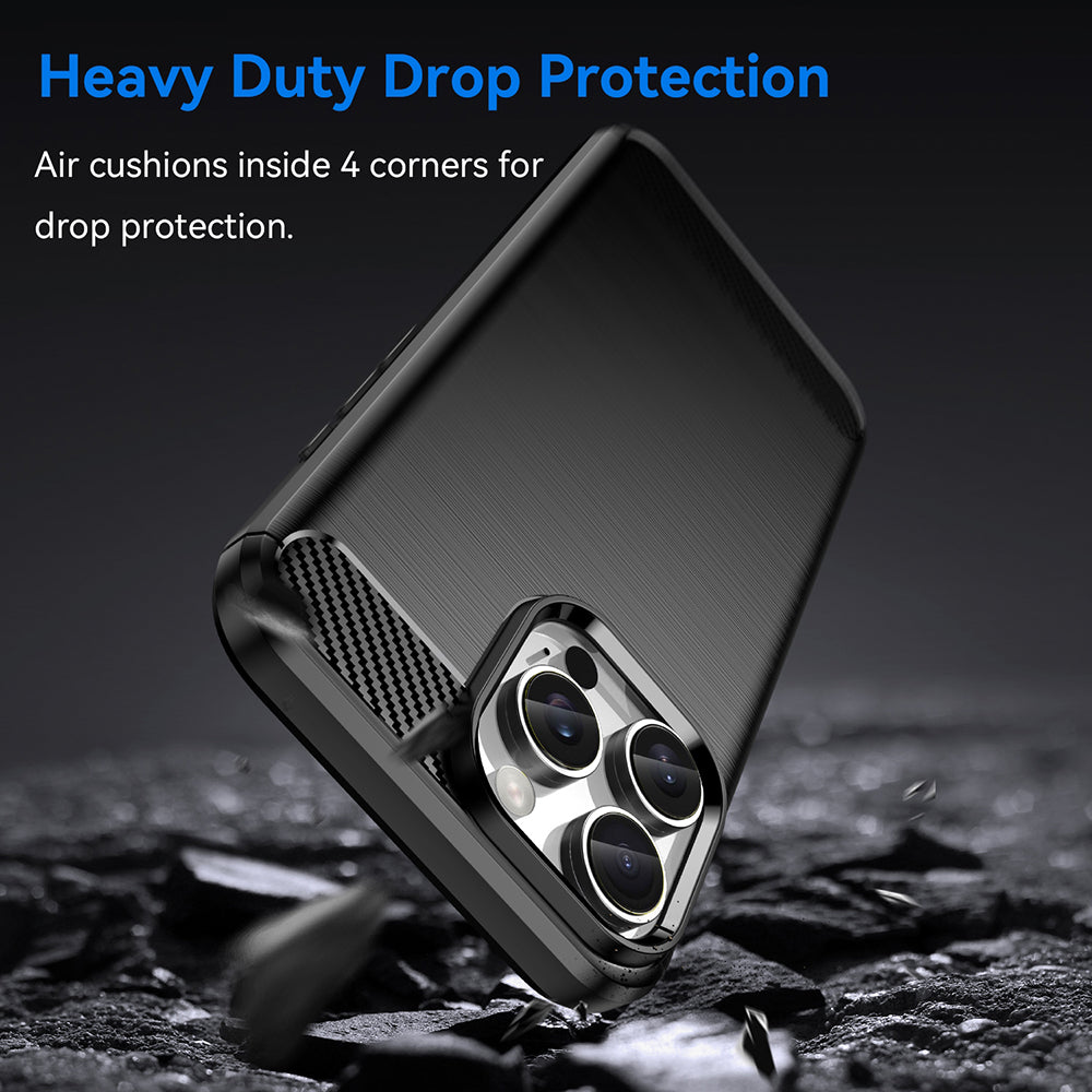 Custodia per Apple iPhone 16 Pro Max, Techsuit, Carbonio, Nera