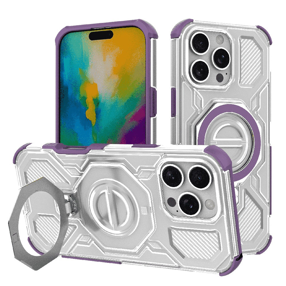 Custodia per Apple iPhone 16 Pro Max, Techsuit, Carbon Shield Pro, Viola