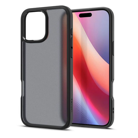 Custodia per Apple iPhone 16 Pro, Spigen, Ultra Hybrid, Nero Satinato ACS08124