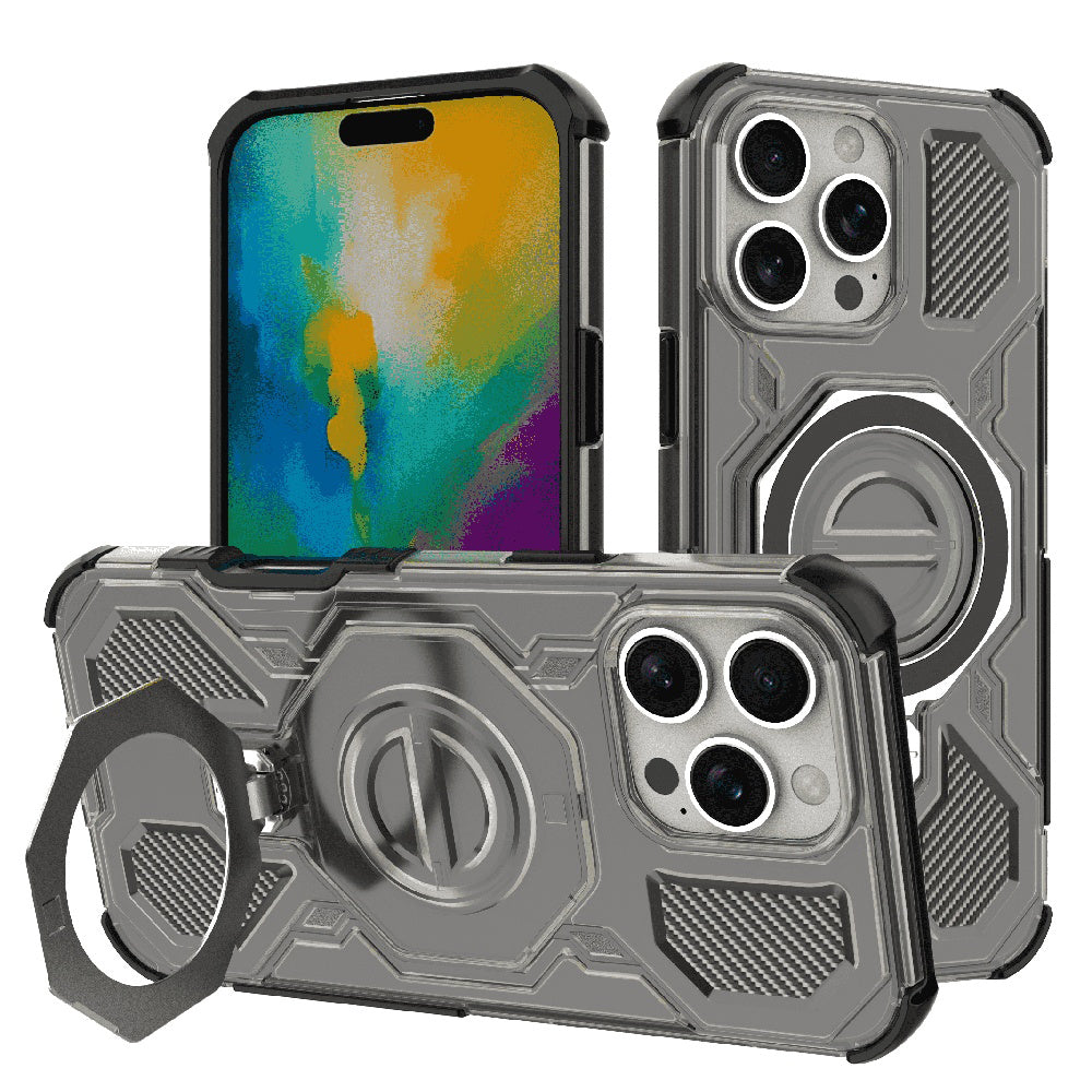 Custodia per Apple iPhone 16 Pro, Techsuit, Carbon Shield Pro, Fumo