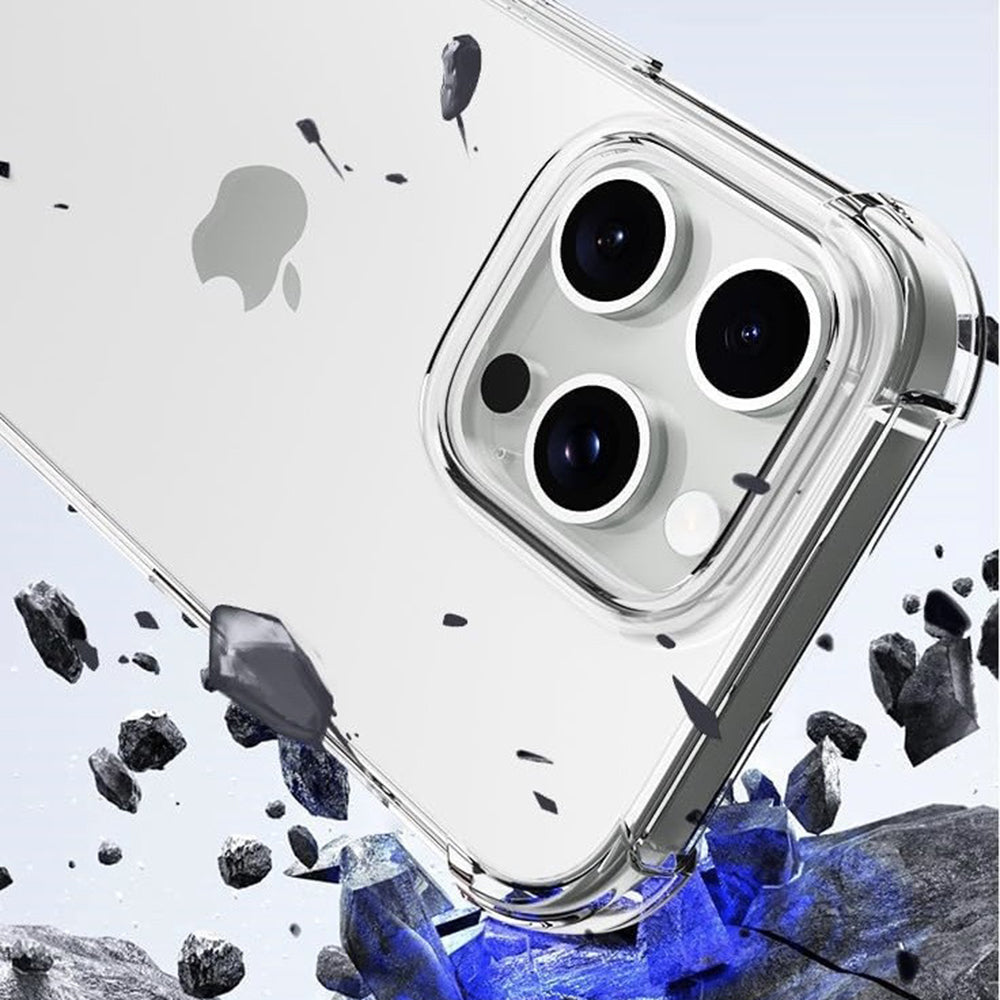 Custodia per Apple iPhone 16 Pro, Techsuit, Shockproof Clear (Foro Grande per Obiettivo), Trasparente