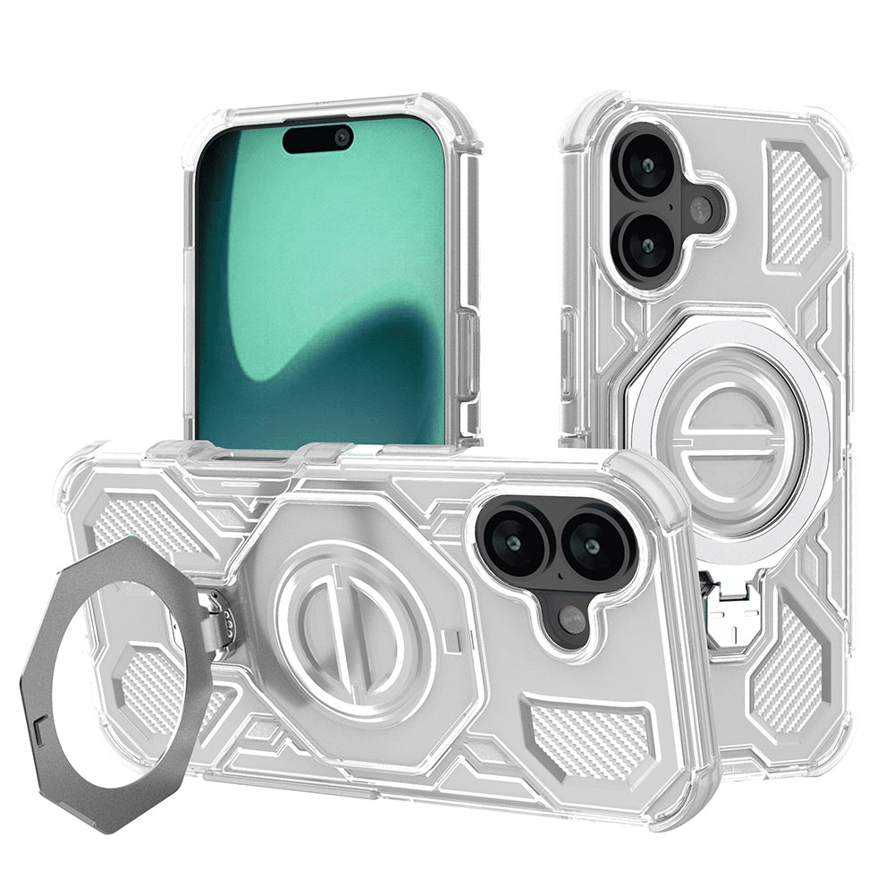 Custodia per Apple iPhone 16, Techsuit, Carbon Shield Pro, Bianca