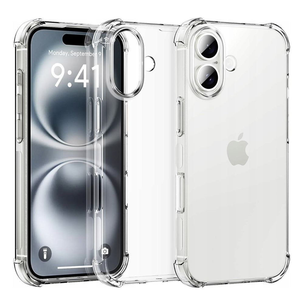 Custodia per Apple iPhone 16, Techsuit, Shockproof Clear (Foro Grande per Obiettivo), Trasparente