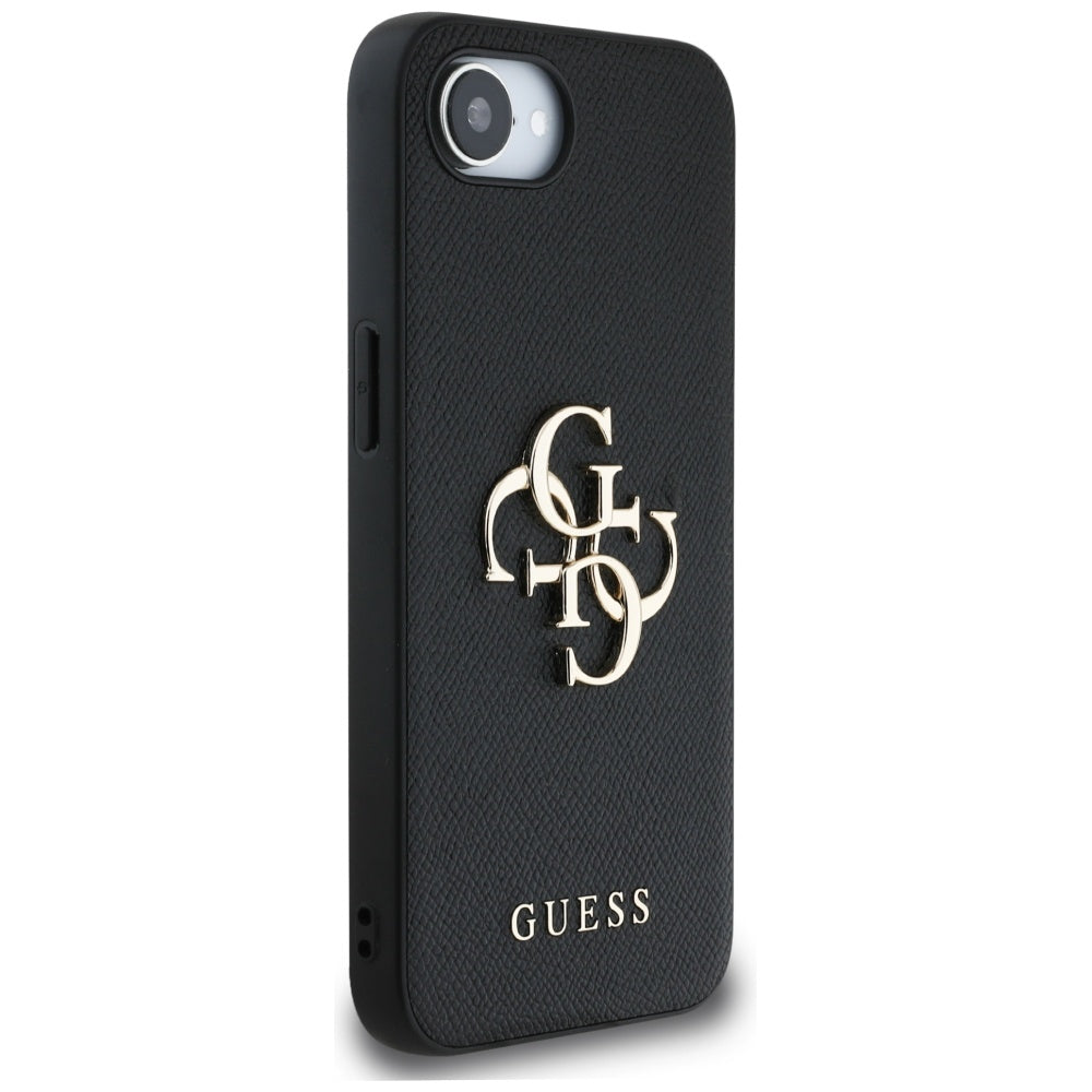 Custodia per Apple iPhone 17e / 16e, Guess, 4G Grained Big and Classic Logo, Nera