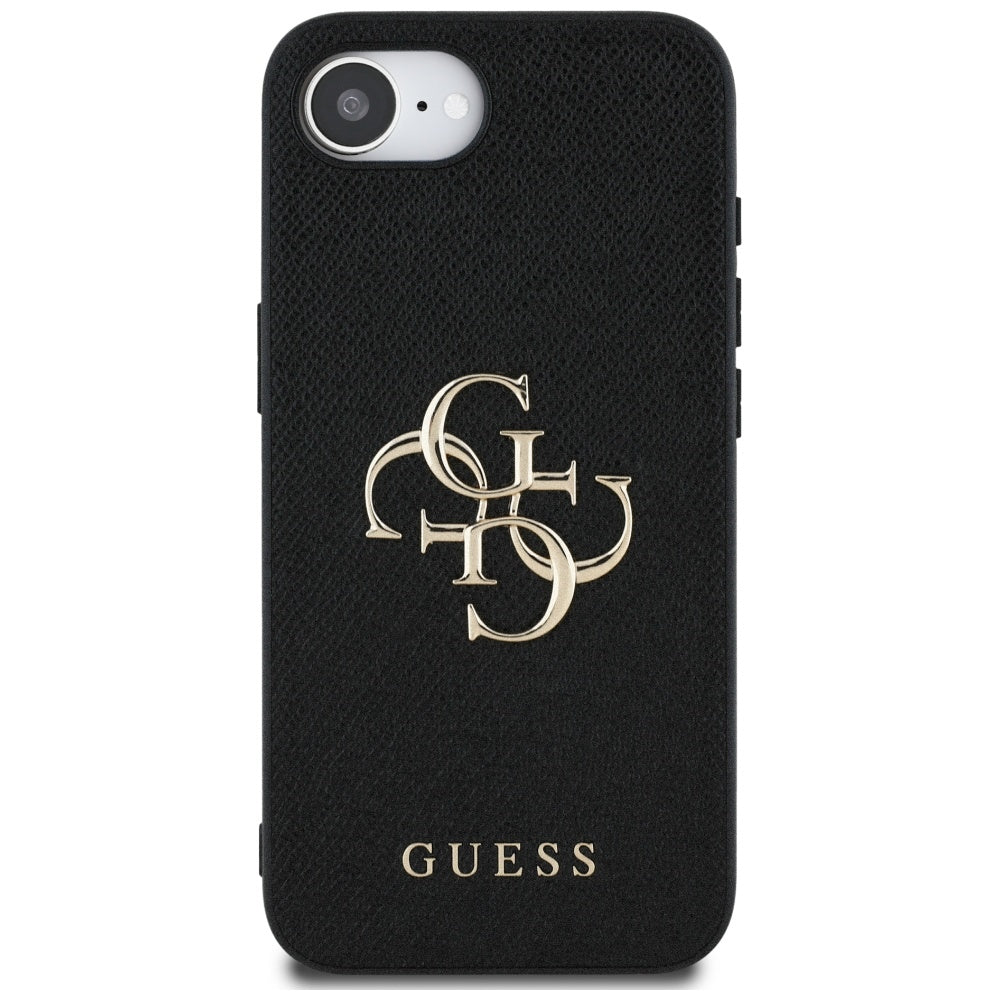 Custodia per Apple iPhone 17e / 16e, Guess, 4G Grained Big and Classic Logo, Nera