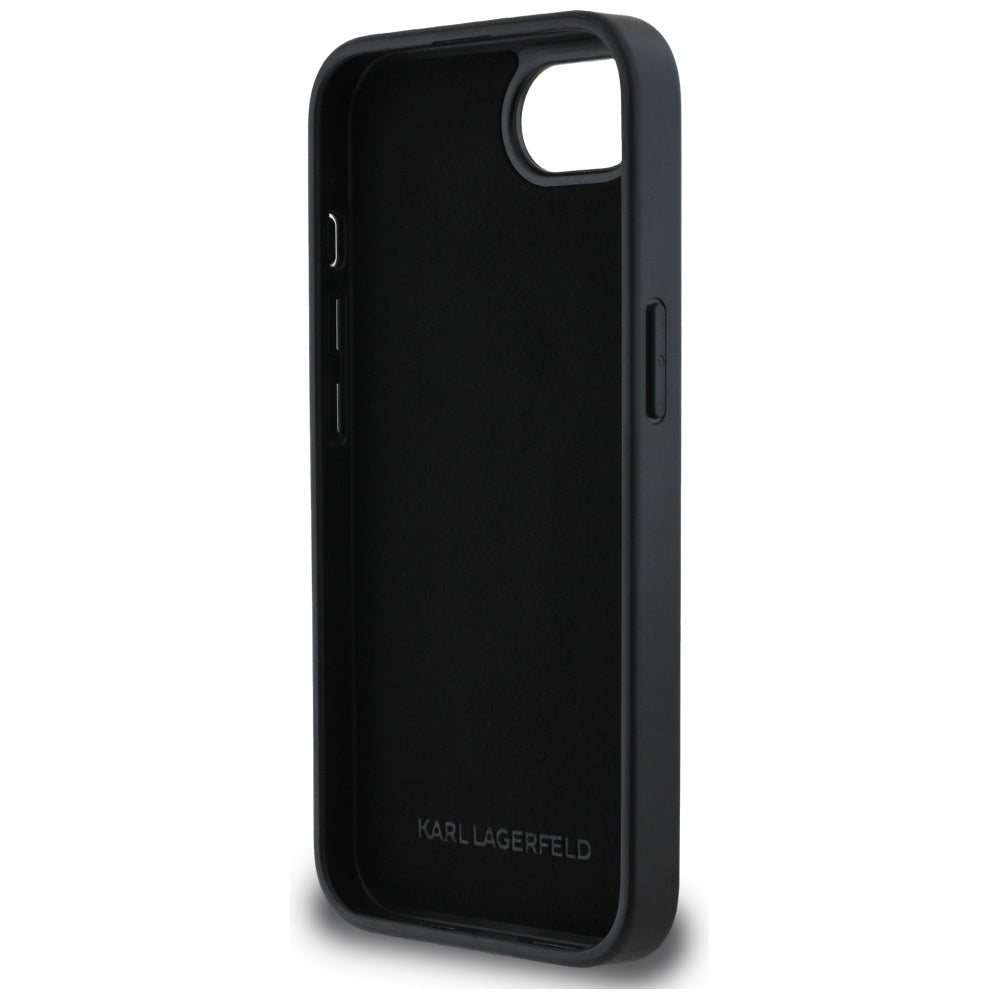 Custodia per Apple iPhone 17e / 16e, Karl Lagerfeld, Glitter Fixed Karl & Choupette's Heads, Nera