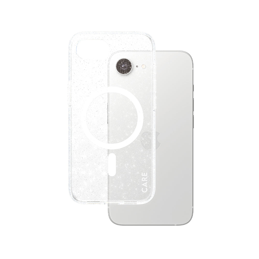 Custodia per Apple iPhone 17e / 16e, PanzerGlass, Care Urban Combat Star Lit, Bianco Trasparente
