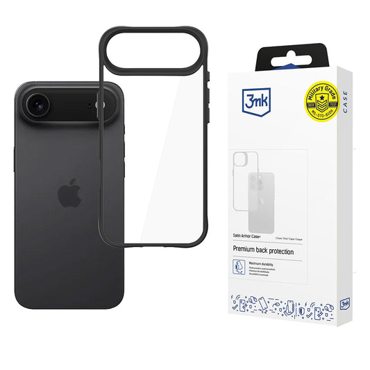 Custodia per Apple iPhone 17 Air, 3MK, Satin Armor Case+, Nera