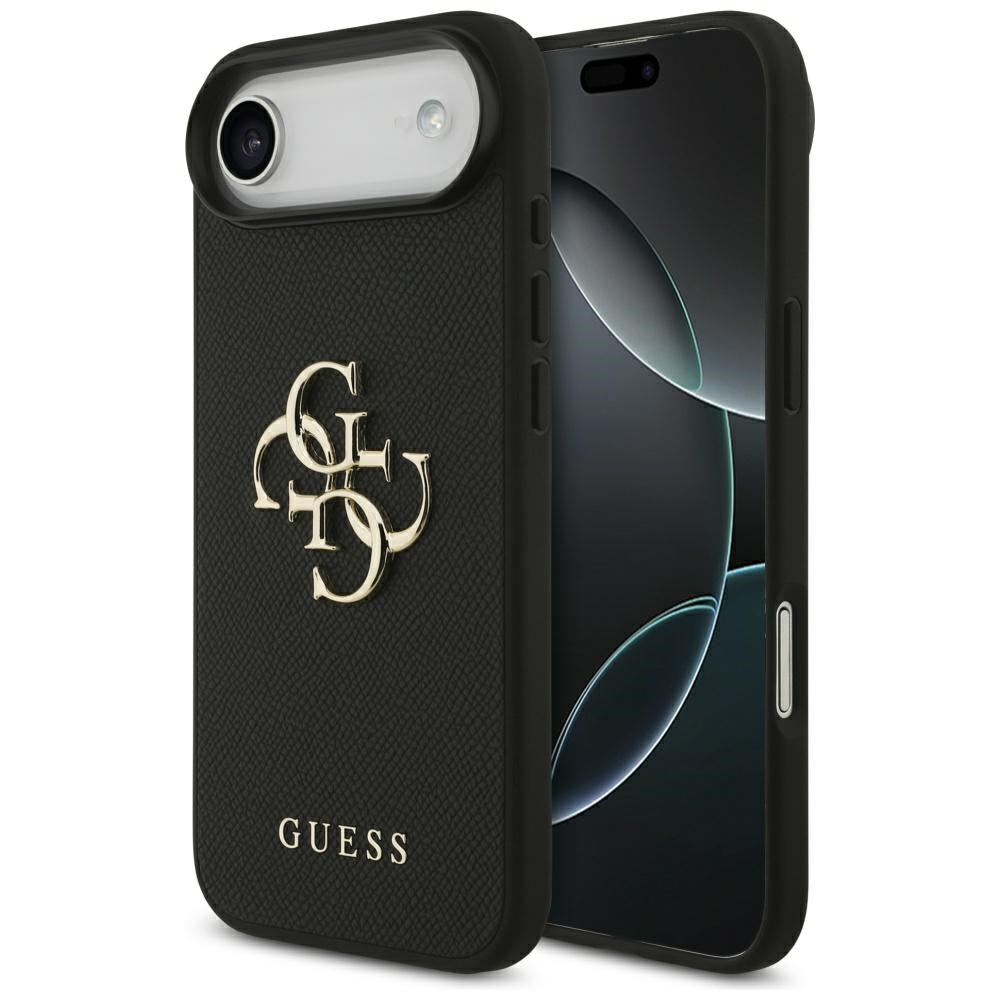 Custodia per Apple iPhone 17 Air, Guess, 4G Grained Big and Classic Logo, Nera