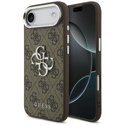 Custodia per Apple iPhone 17 Air, Guess, Big 4G Logo Classic, Marrone Argentato