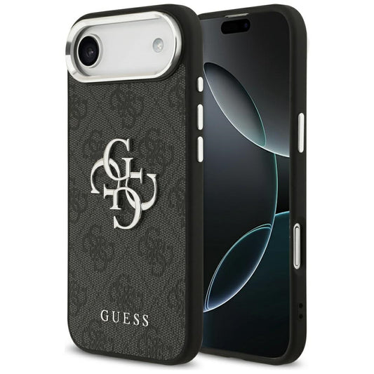 Custodia per Apple iPhone 17 Air, Guess, Big 4G Logo Classic, Nera Argentata