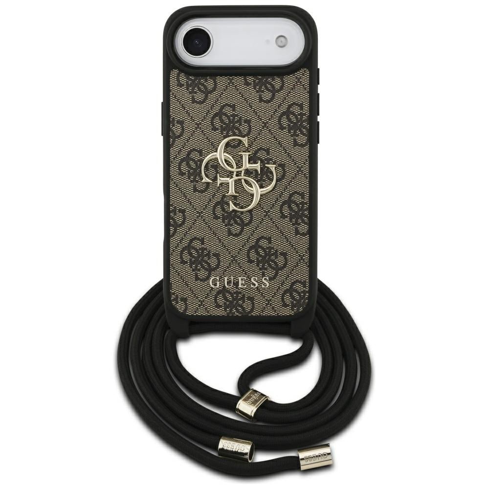 Custodia per Apple iPhone 17 Air, Guess, Crossbody Cord 4G Big Log, Marrone