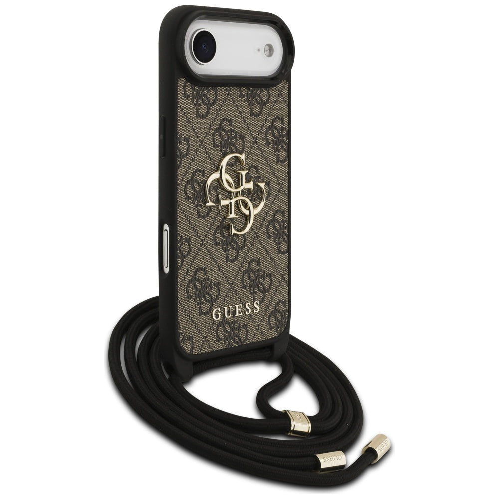 Custodia per Apple iPhone 17 Air, Guess, Crossbody Cord 4G Big Log, Marrone