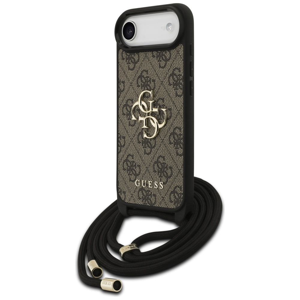 Custodia per Apple iPhone 17 Air, Guess, Crossbody Cord 4G Big Log, Marrone
