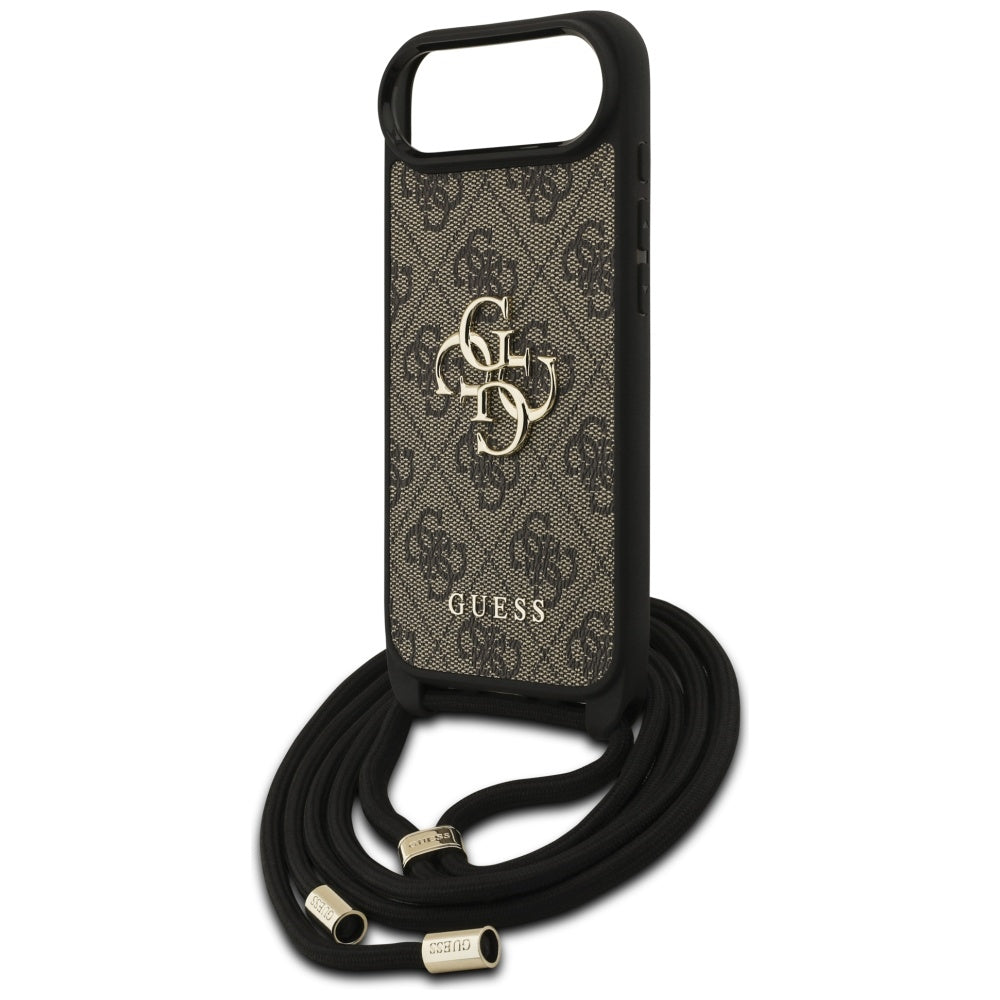 Custodia per Apple iPhone 17 Air, Guess, Crossbody Cord 4G Big Log, Marrone