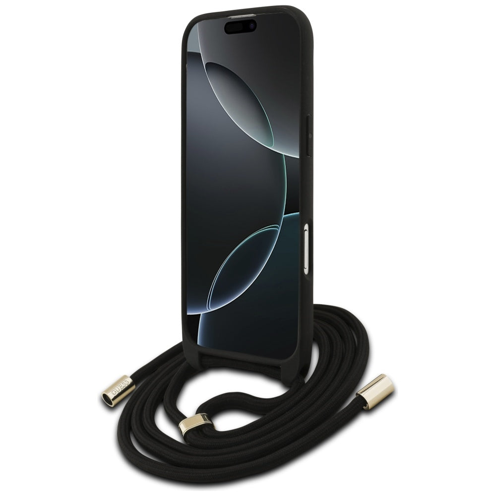 Custodia per Apple iPhone 17 Air, Guess, Crossbody Cord 4G Big Log, Marrone