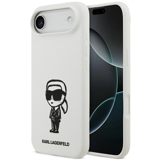 Custodia per Apple iPhone 17 Air, Karl Lagerfeld, Sketch and Logo Karl, Bianca