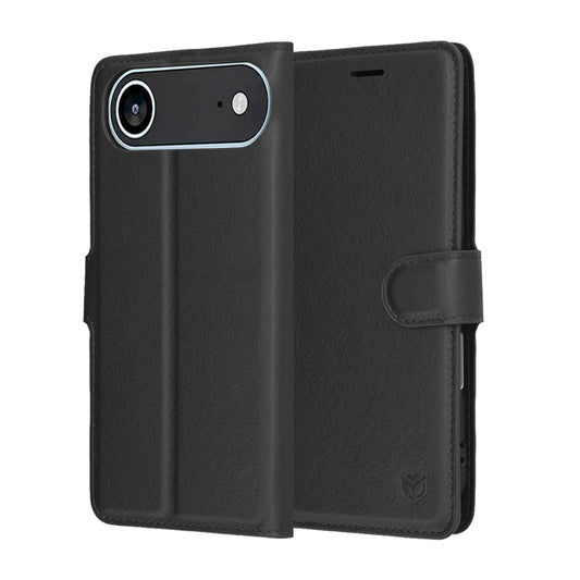 Custodia per Apple iPhone 17 Air, Techsuit, Leather Folio, Nera