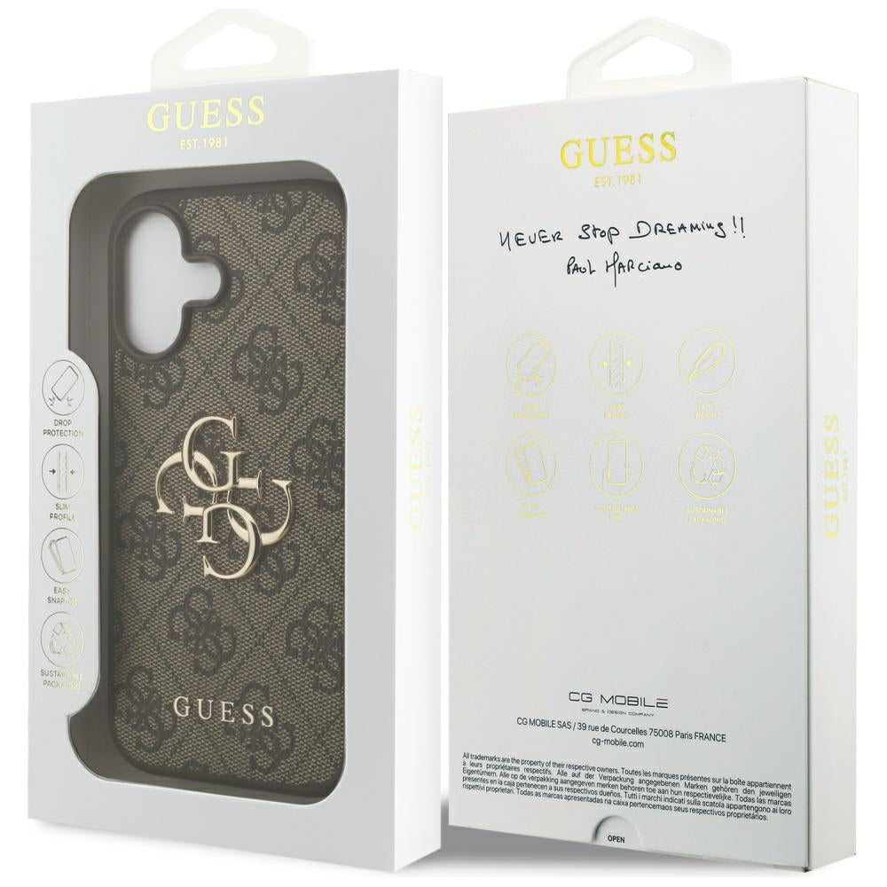 Custodia per Apple iPhone 17, Guess, 4G Big Logo, Marrone
