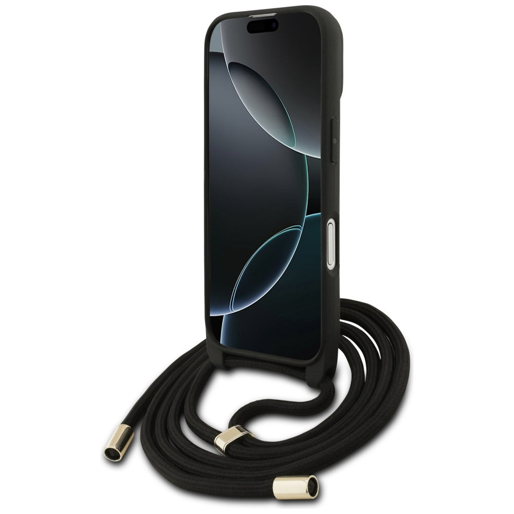 Custodia per Apple iPhone 17, Guess, 4G CBDY Big Logo con Cinturino, Nera