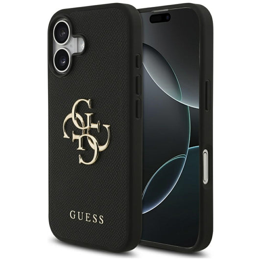 Custodia per Apple iPhone 17, Guess, 4G Grained Big and Classic Logo, Nera