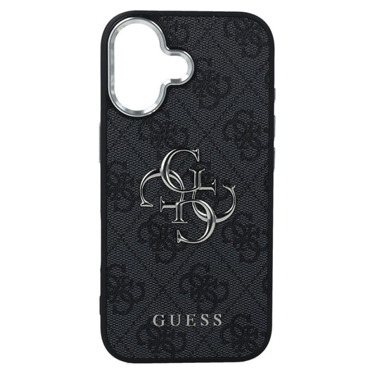 Custodia per Apple iPhone 17, Guess, Big 4G Logo Classic, Nera Argentata