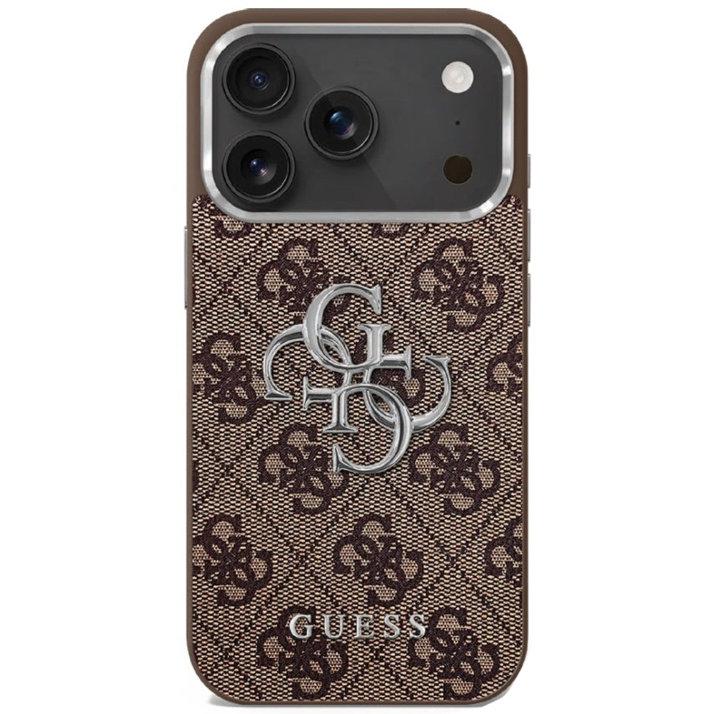 Custodia per Apple iPhone 17, Guess, Big 4G Logo Classic, Marrone Argentato