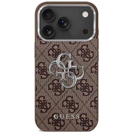 Custodia per Apple iPhone 17, Guess, Big 4G Logo Classic, Marrone Argentato