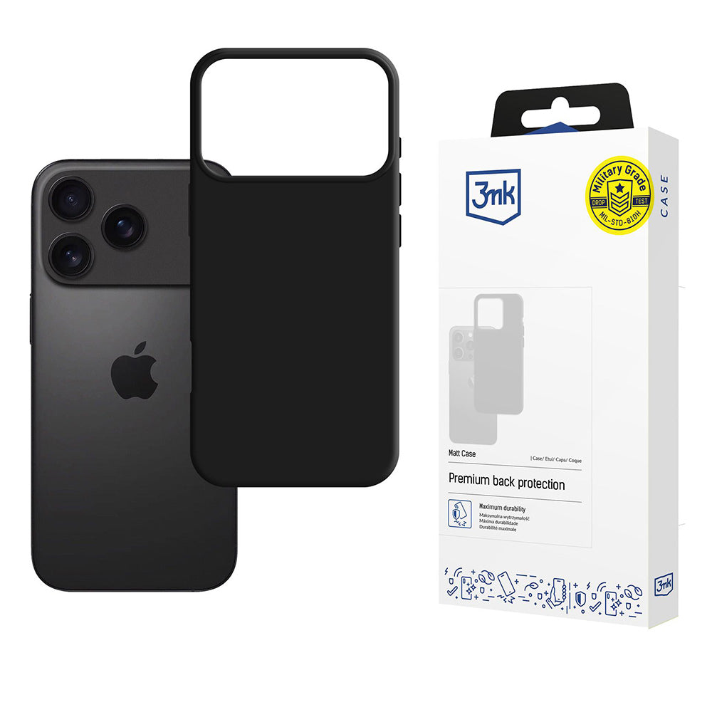 Custodia per Apple iPhone 17 Pro, 3MK, Nera Opaca